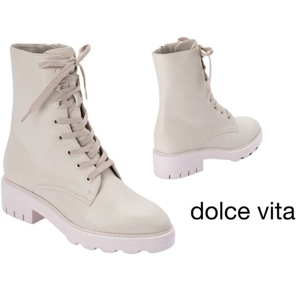 Clear by Dolce Vita | Ivory Leather Lottie Boots | Size 6.5 - Picture 1 of 15